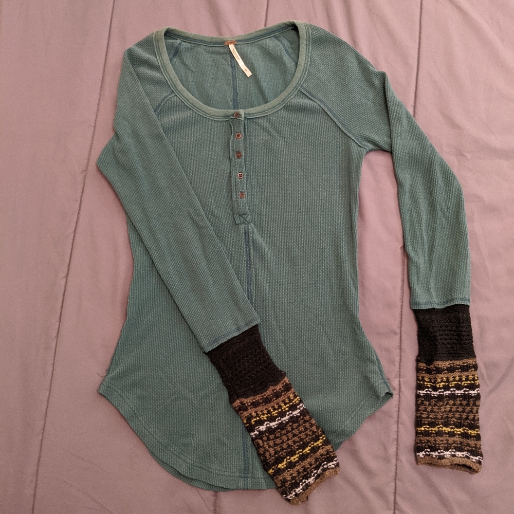 Free People Alpine Cuff Thermal Henley